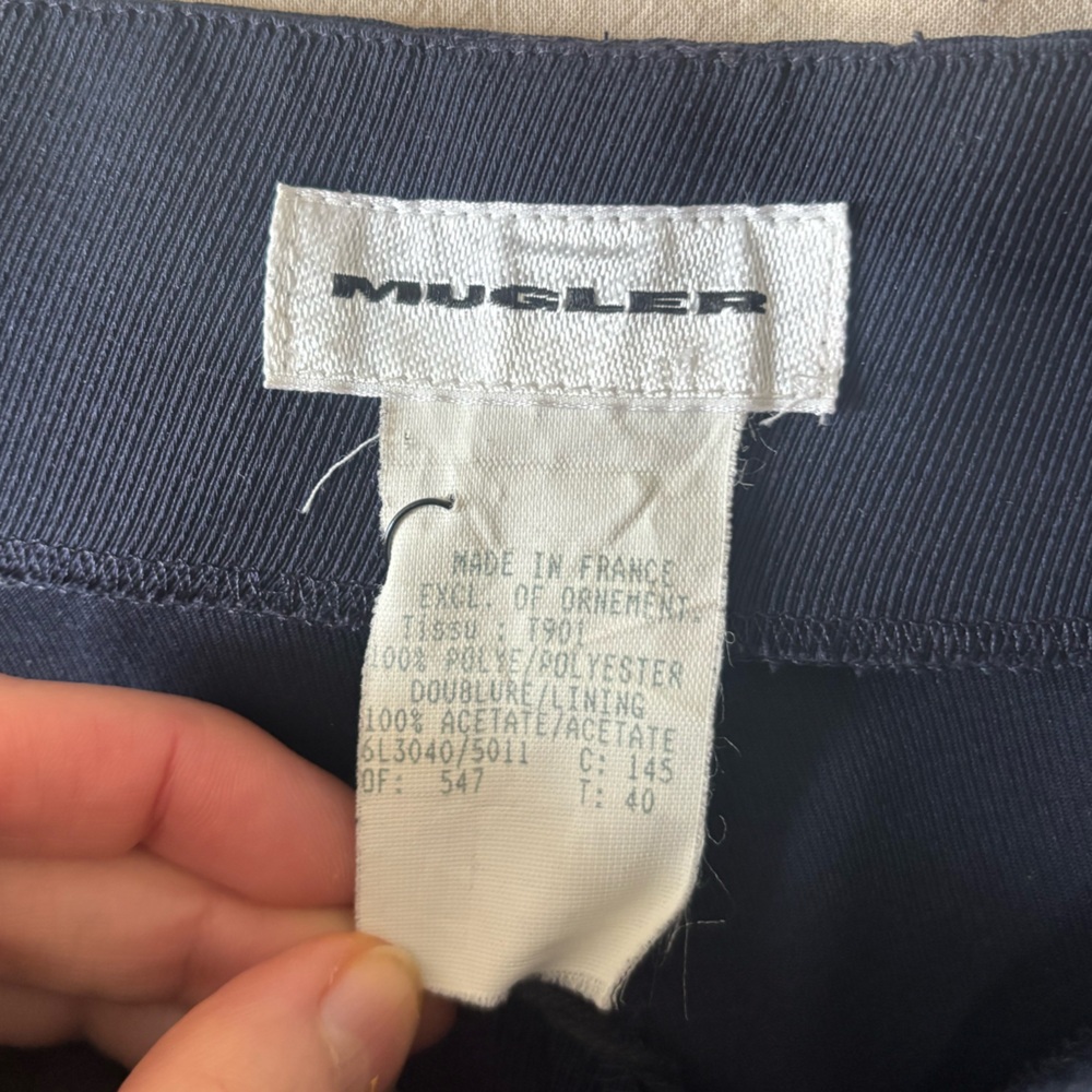 Vintage Mugler Navy Wide-Leg Trousers - Picture 6 of 6